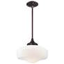 6_Minka Lavery 17 1/4" Wide White Glass Schoolhouse Pendant Light more views
