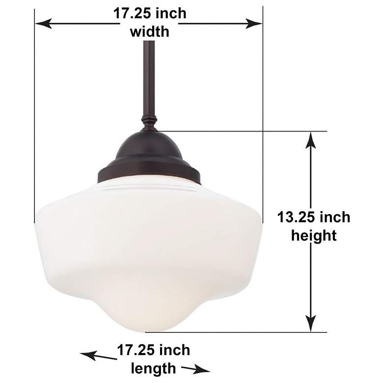 Image 7 Minka Lavery 17 1/4" Wide White Glass Schoolhouse Pendant Light more views
