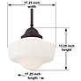 7_Minka Lavery 17 1/4" Wide White Glass Schoolhouse Pendant Light more views