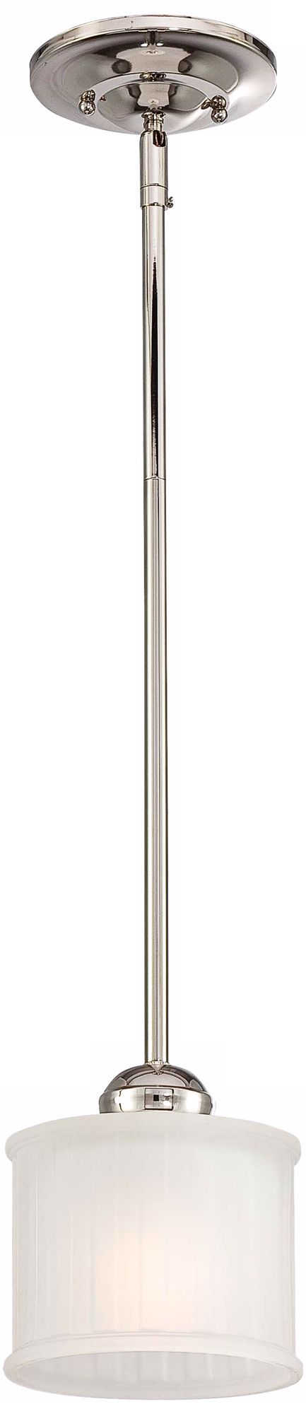 Thumbnail2 of Minka Lavery 1730 Series 1-Light 5.75-in Polished Nickel Pendant with Shade more views