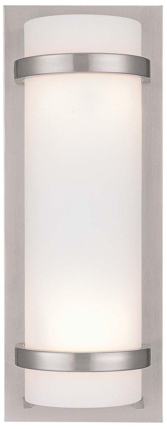 Minka-Lavery 2-Light Brushed Nickel Wall Sconce with White Glass Shade