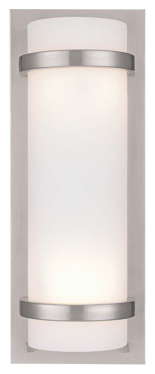 Image 5 Minka-Lavery 2-Light Brushed Nickel Wall Sconce with White Glass Shade more views