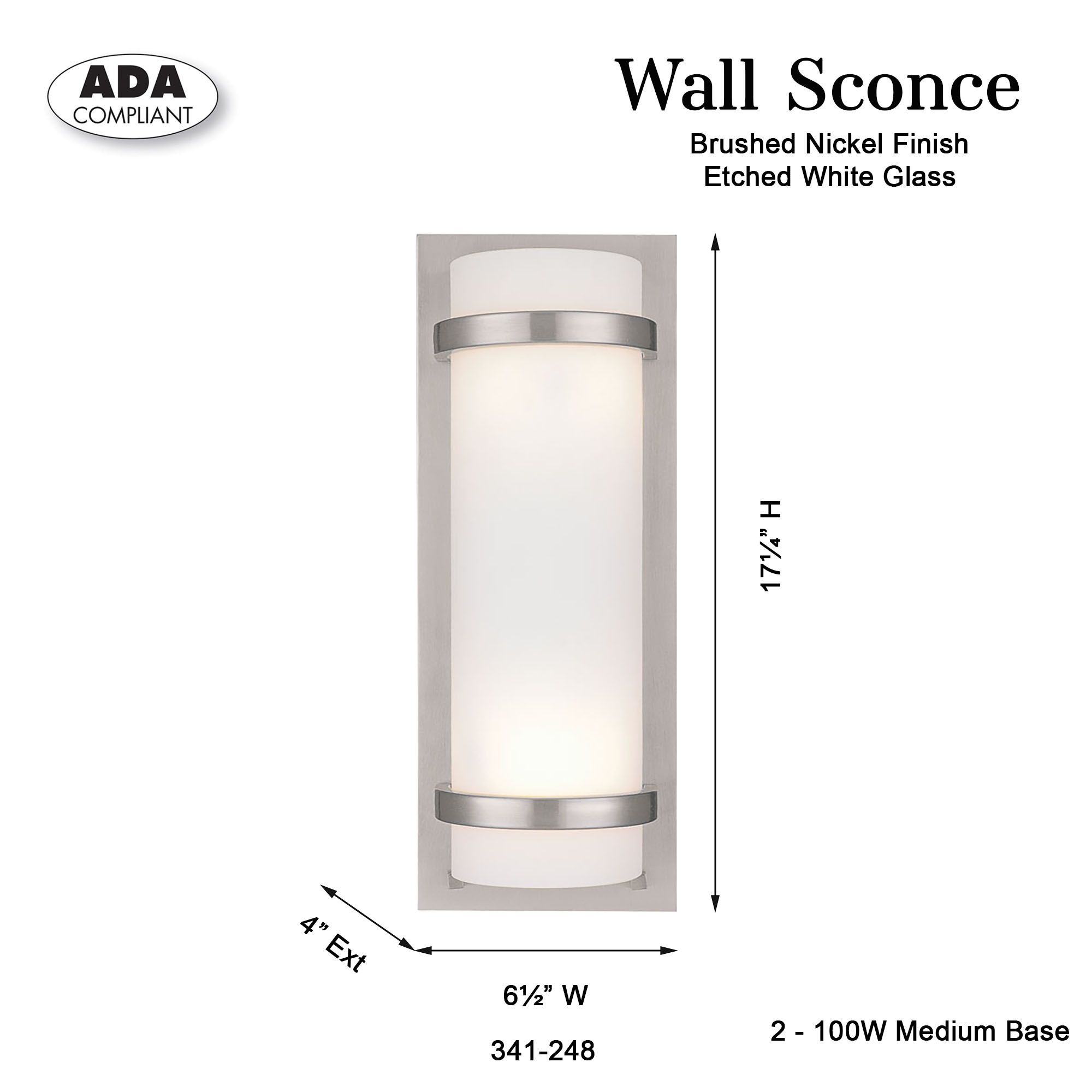Image 6 Minka-Lavery 2-Light Brushed Nickel Wall Sconce with White Glass Shade more views