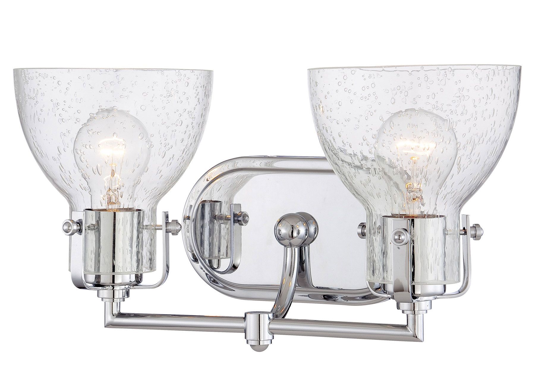 Image 2 Minka-Lavery 2-Light Chrome Vanity Light with Glass Shades more views