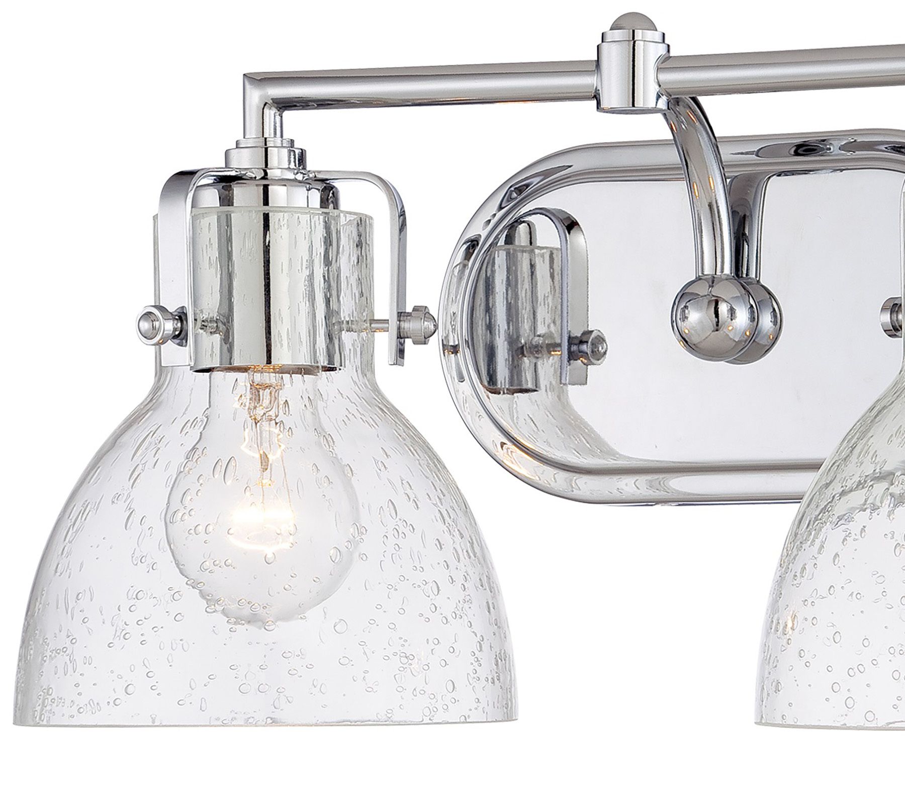 Image 3 Minka-Lavery 2-Light Chrome Vanity Light with Glass Shades more views