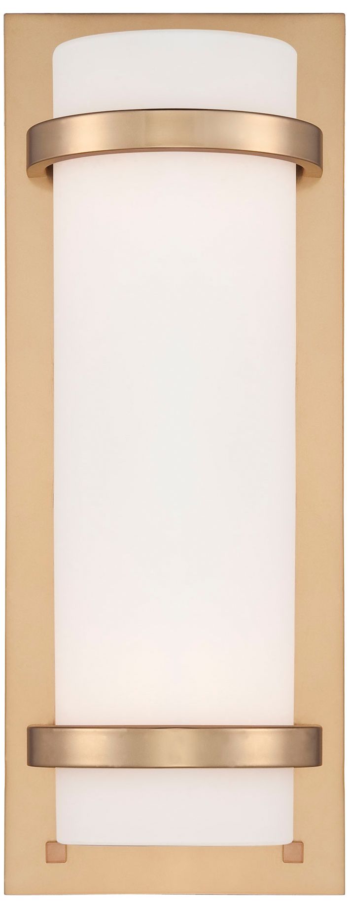 Image 2 Minka-Lavery 2-Light Honey Gold Wall Sconce with Etched White Glass Shade