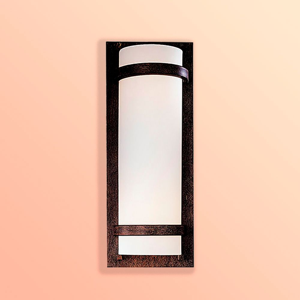 Image 4 Minka-Lavery 2-Light Iron Oxide Wall Sconce with Etched White Glass Shade more views