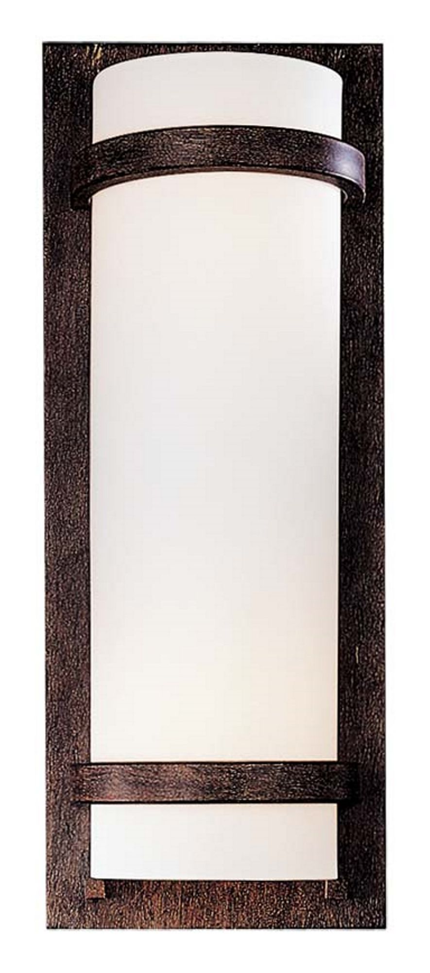 Image 7 Minka-Lavery 2-Light Iron Oxide Wall Sconce with Etched White Glass Shade more views