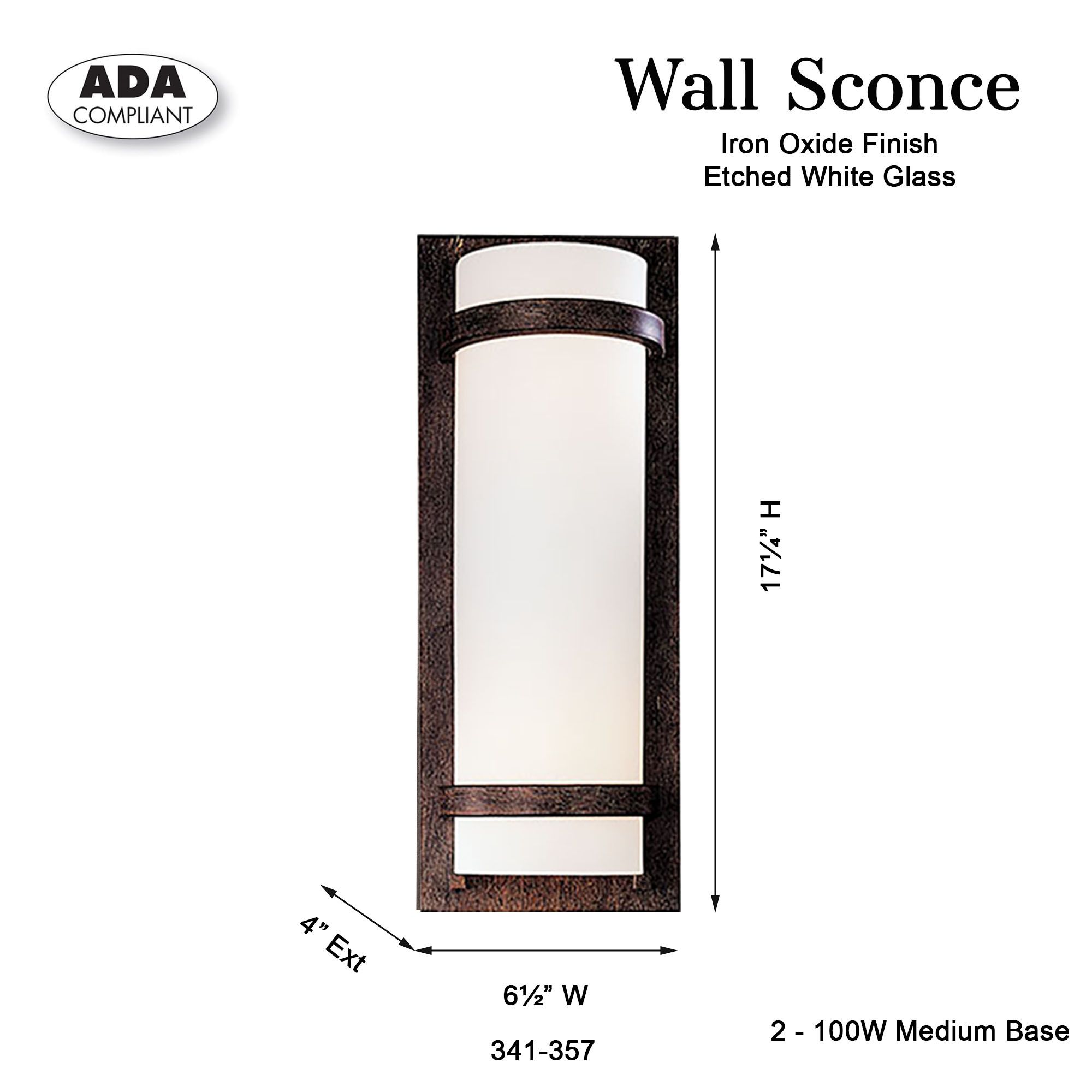 Minka-Lavery 2-Light Iron Oxide Wall Sconce with Etched White Glass Shade in scene
