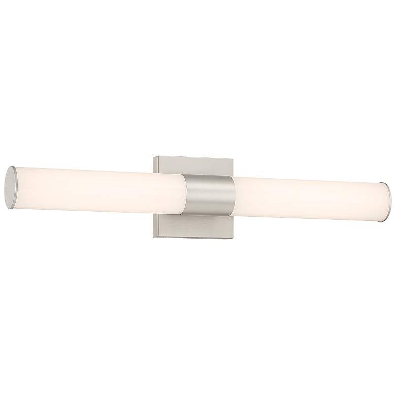 Image 2 Minka Lavery 24" Wide Brushed Nickel White Cylinder LED Bath Light more views