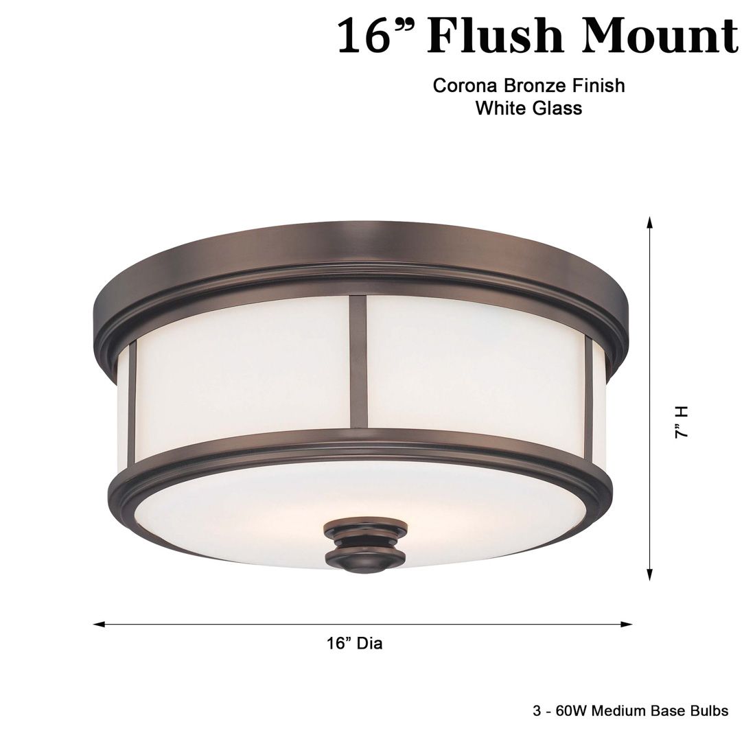 Image 4 Minka Lavery 3-Light 16-in Harvard Bronze Flush Mount with Glass Shades more views