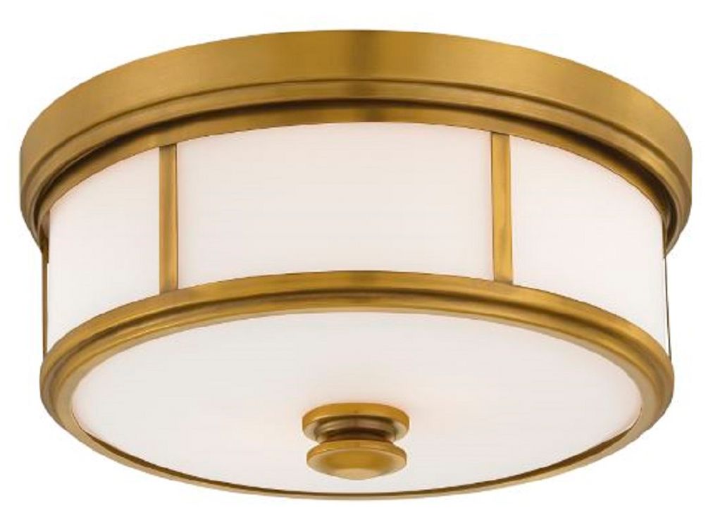 Minka Lavery 3-Light 16-in Liberty Gold Flush Mount with Glass Shades