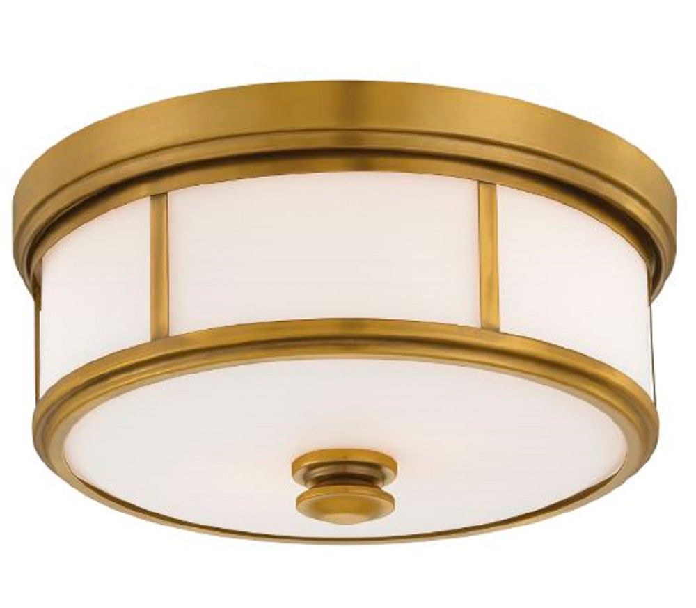 Image 3 Minka Lavery 3-Light 16-in Liberty Gold Flush Mount with Glass Shades more views