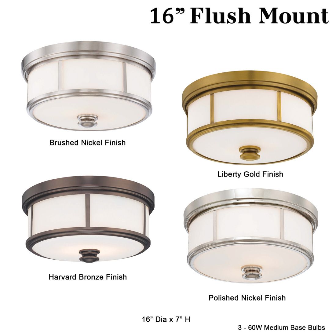 Image 5 Minka Lavery 3-Light 16-in Liberty Gold Flush Mount with Glass Shades more views