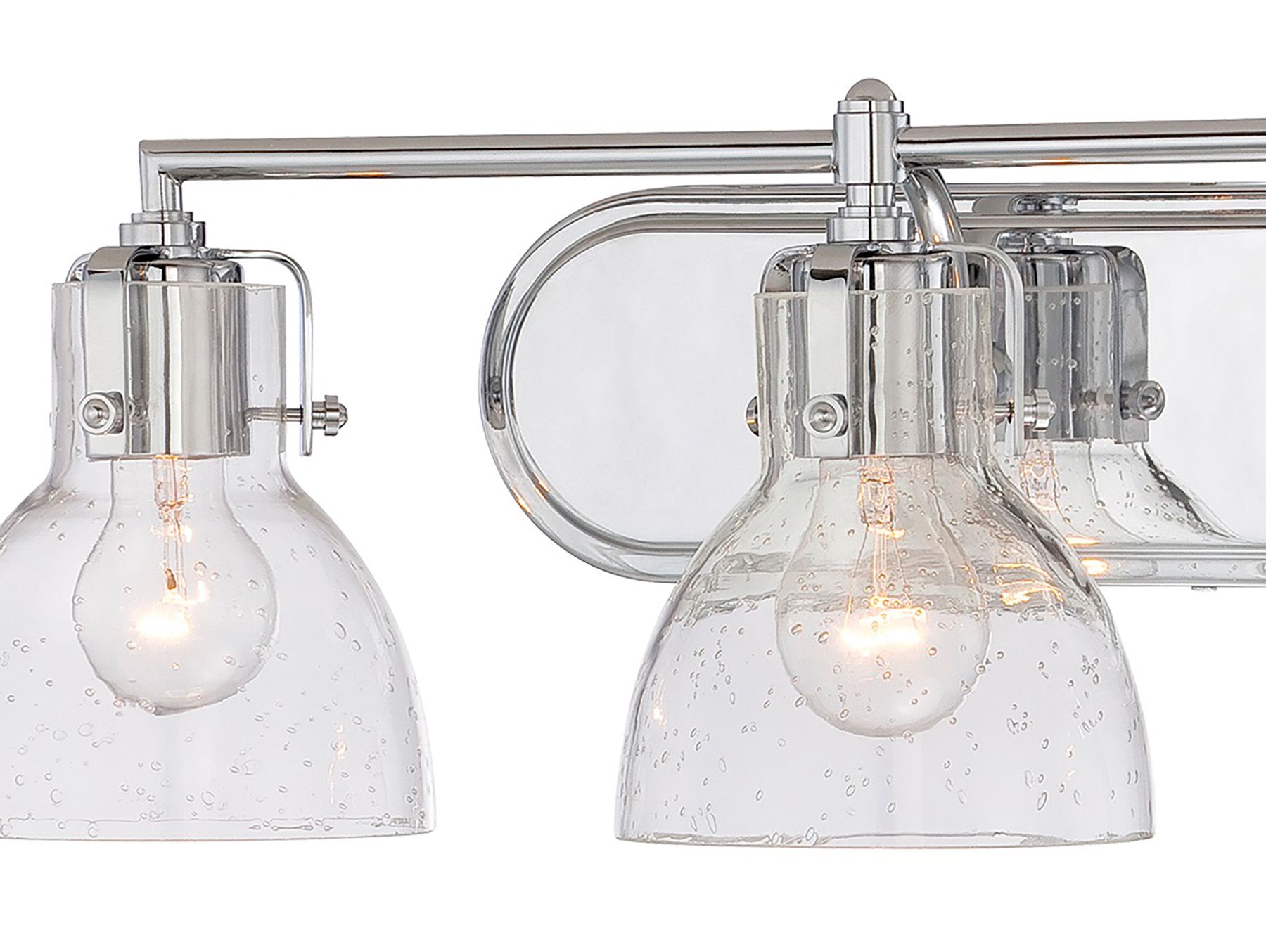 Image 3 Minka-Lavery 3-Light Chrome Vanity Light with Glass Shades more views