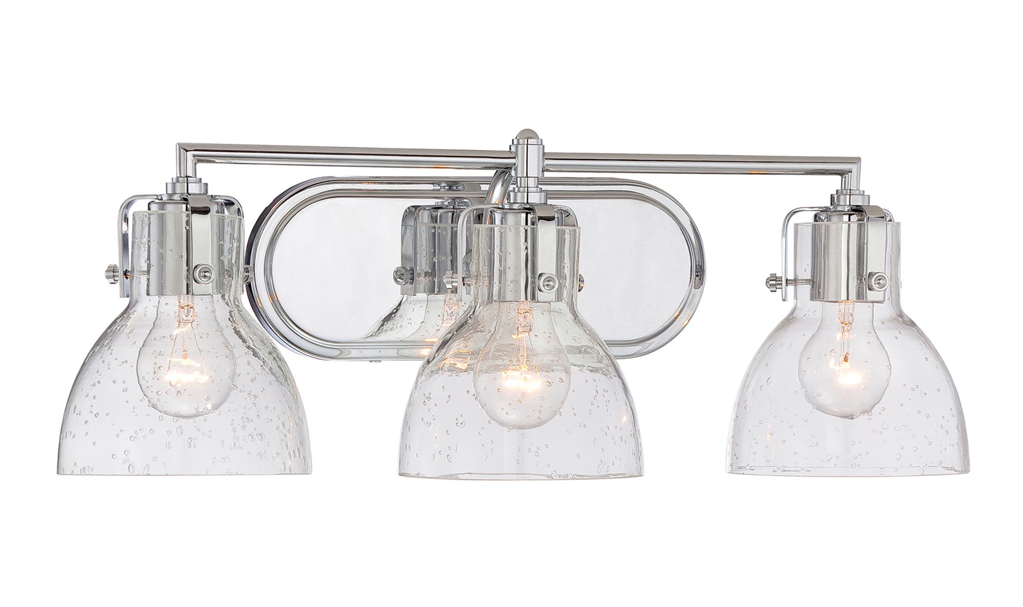 Image 5 Minka-Lavery 3-Light Chrome Vanity Light with Glass Shades more views