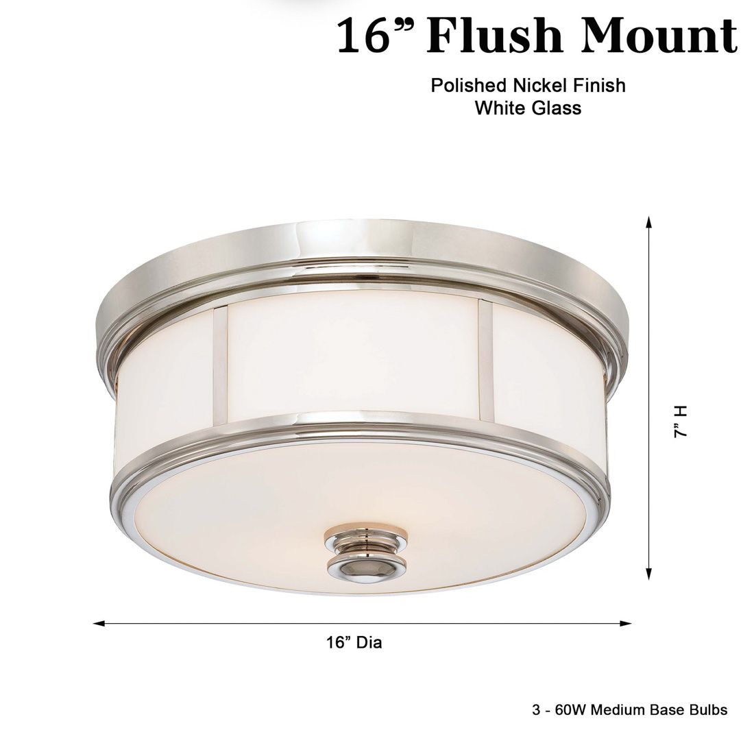 Image 6 Minka-Lavery 3-Light Polished Nickel Flush Mount more views