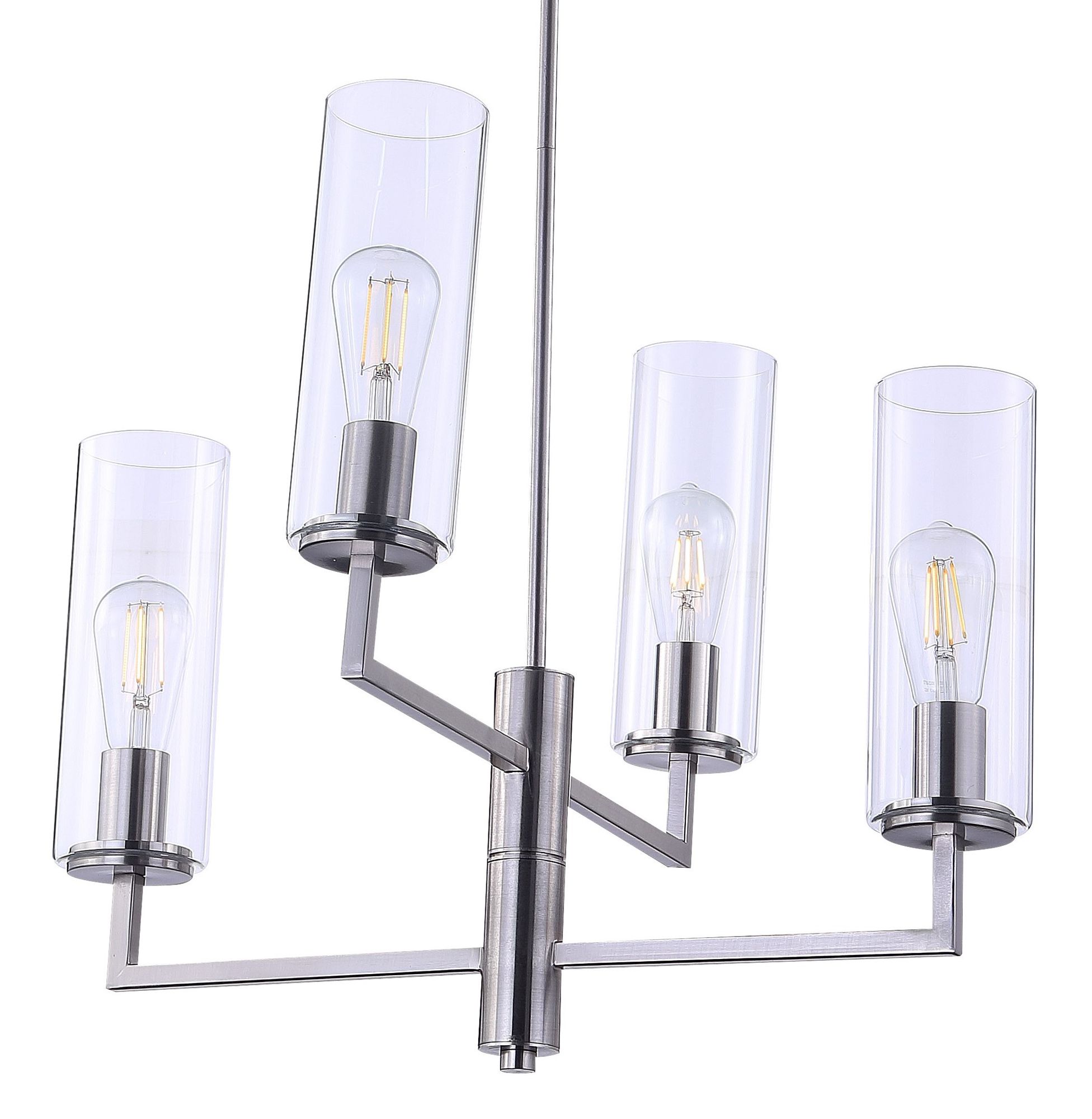 Image 4 Minka-Lavery Acacia 4-Light Brushed Nickel and Clear Glass Chandelier more views