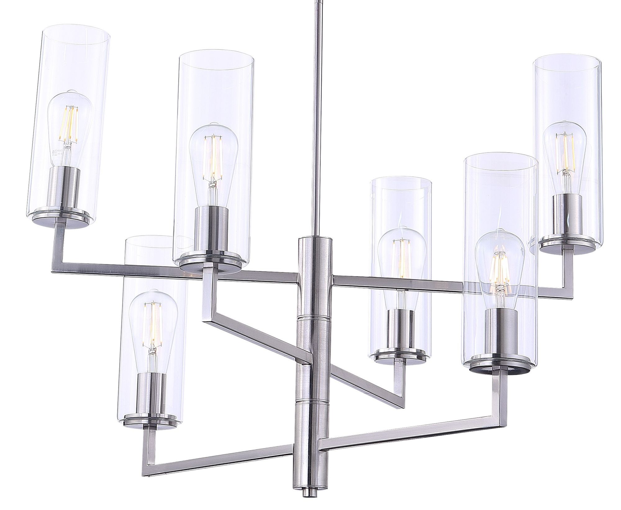 Image 4 Minka-Lavery Acacia 6-Light Brushed Nickel and Clear Glass Chandelier more views