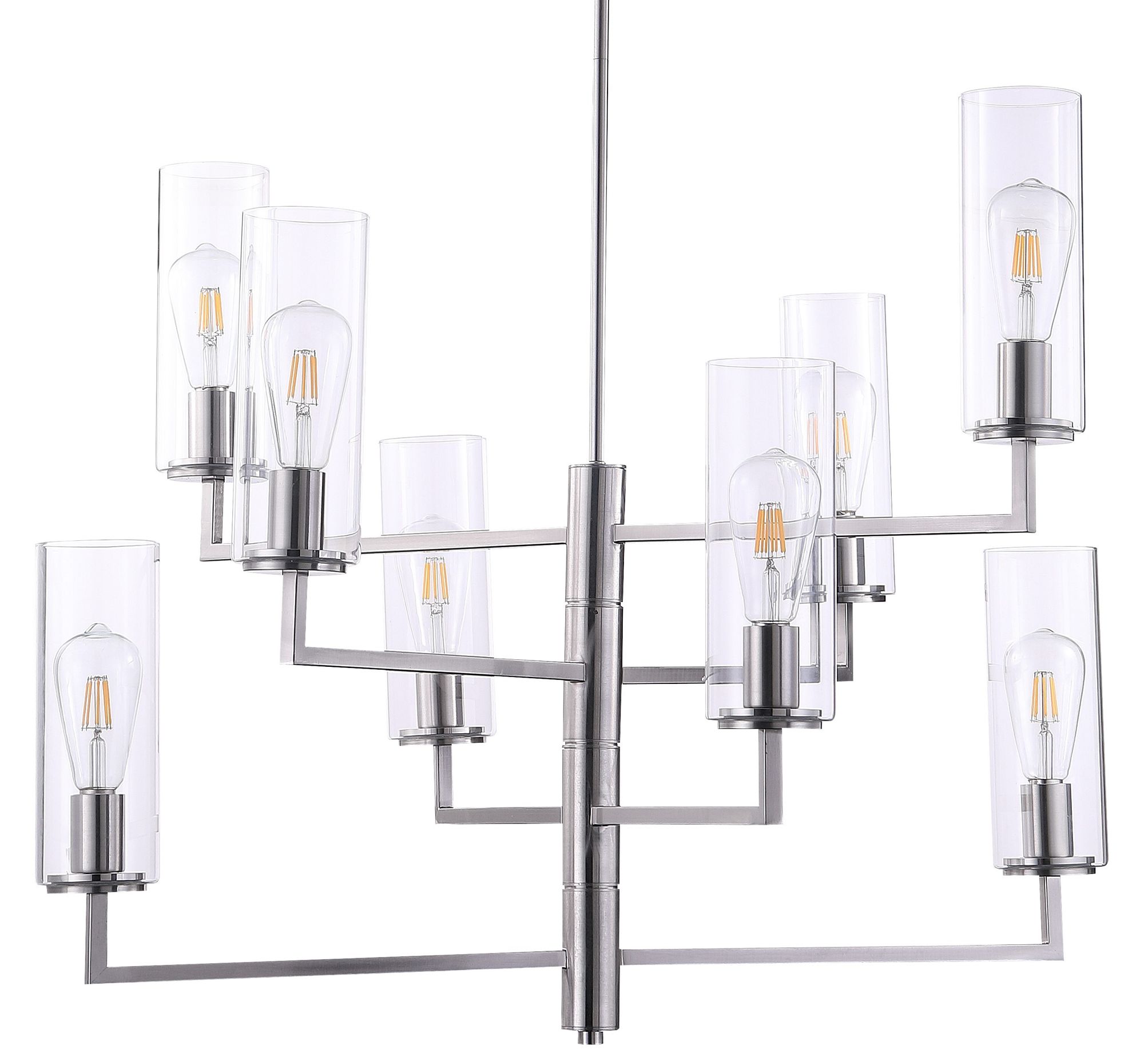 Image 4 Minka-Lavery Acacia 8-Light Brushed Nickel and Clear Glass Chandelier more views