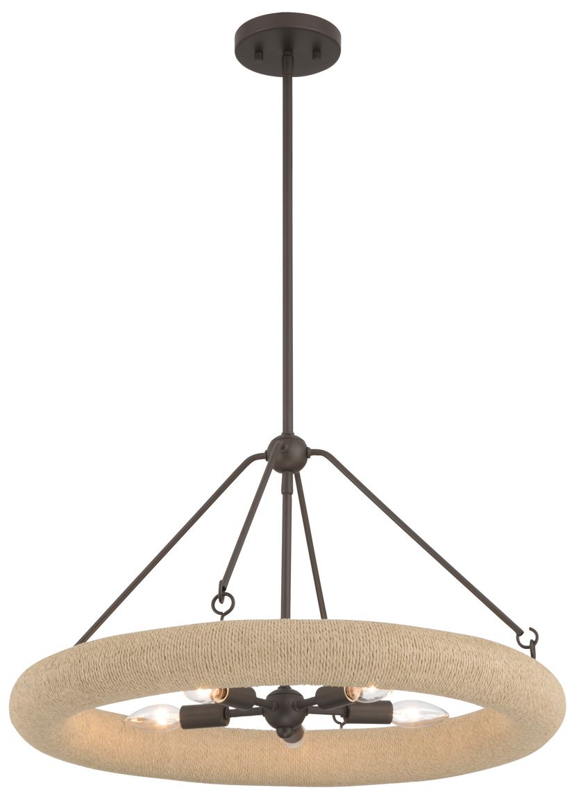 Thumbnail2 of Minka Lavery Aeris 5-Light 24-in Dark Bronze and Natural Rope Pendant