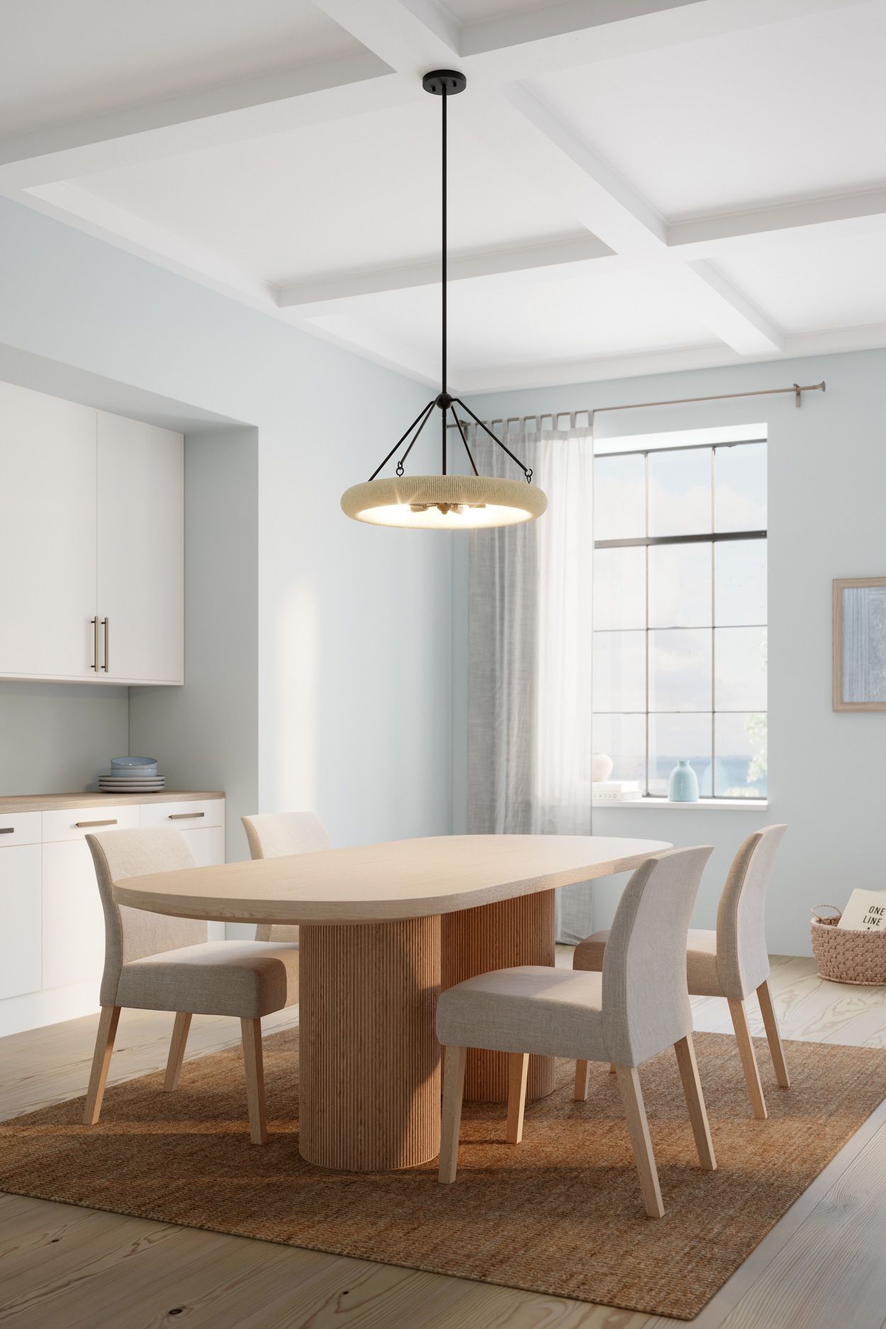 Thumbnail4 of Minka Lavery Aeris 5-Light 24-in Dark Bronze and Natural Rope Pendant more views