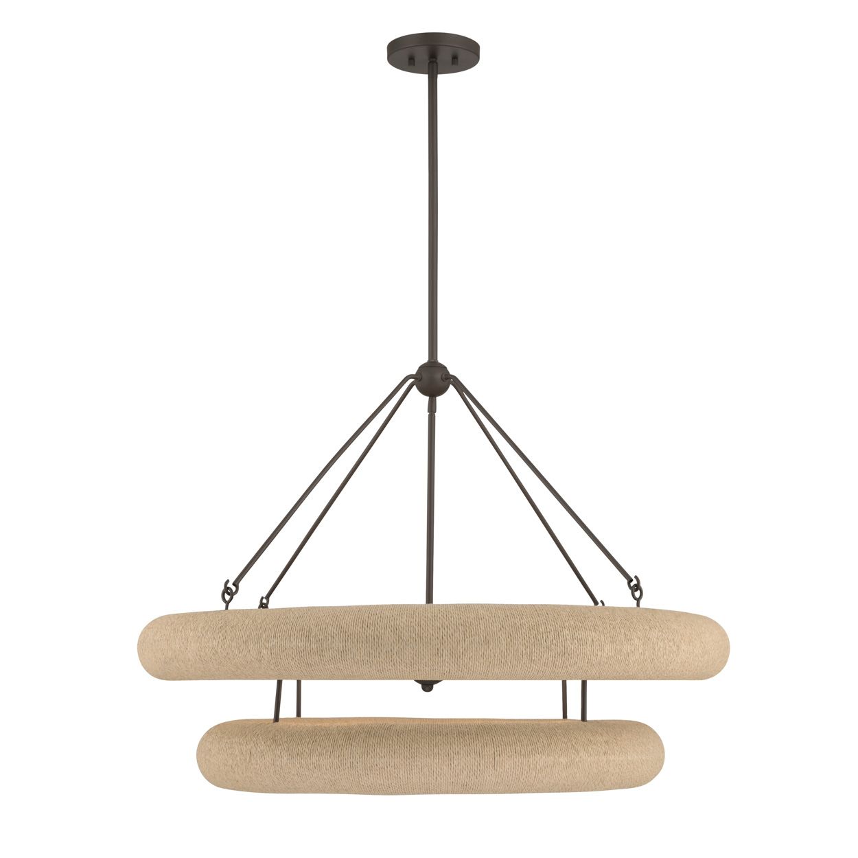 Minka Lavery Aeris 8-Light 36-in Dark Bronze and Natural Rope Pendant