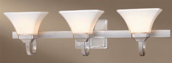 Minka-Lavery Agilis 3-Light Brushed Nickel Vanity Light with Glass Shades