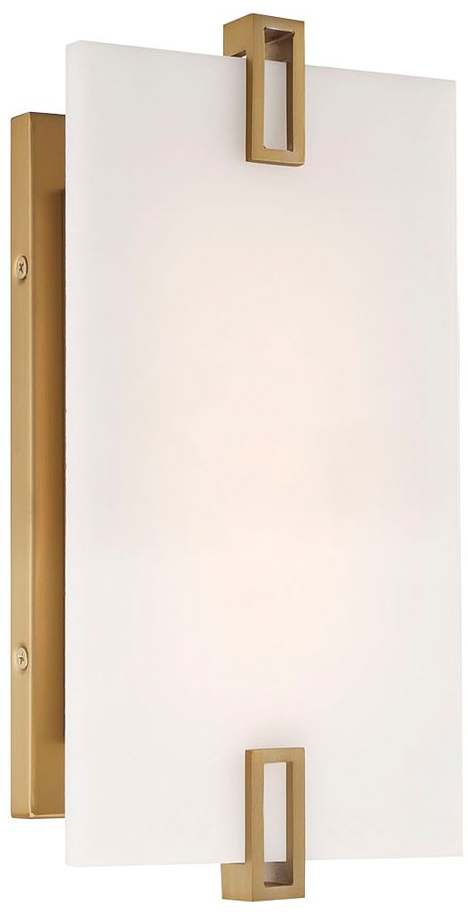 Minka Lavery Aizen LED 12-inch Soft Brass Wall Sconce with White Diffuser