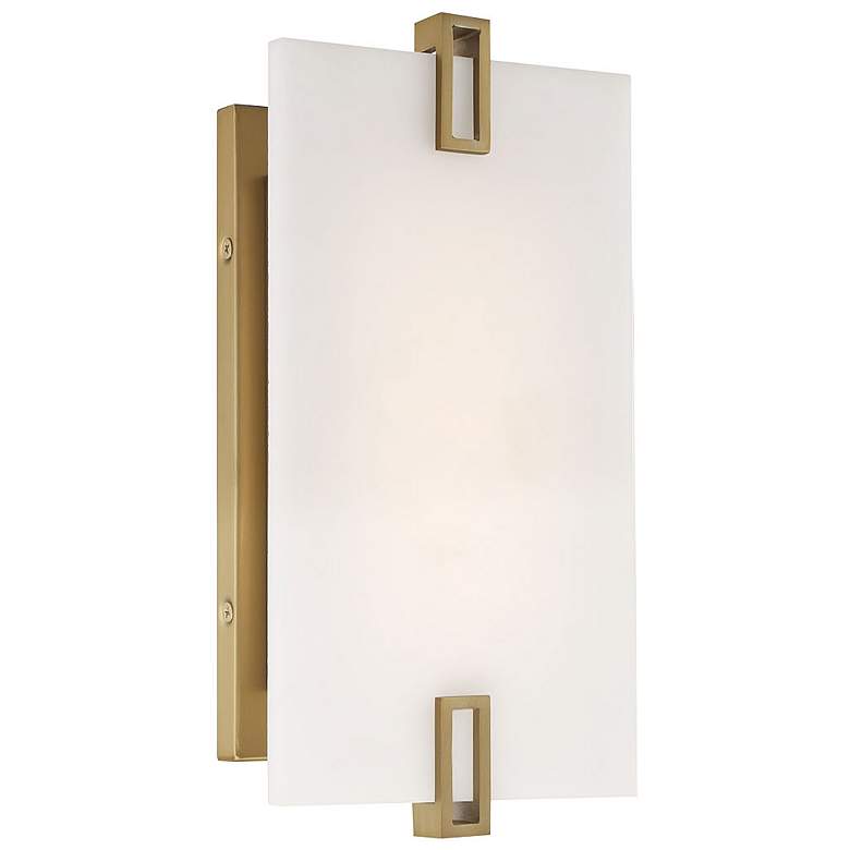 Image 1 Minka-Lavery Aizen LED 12-inch Soft Brass Wall Sconce with White Diffuser