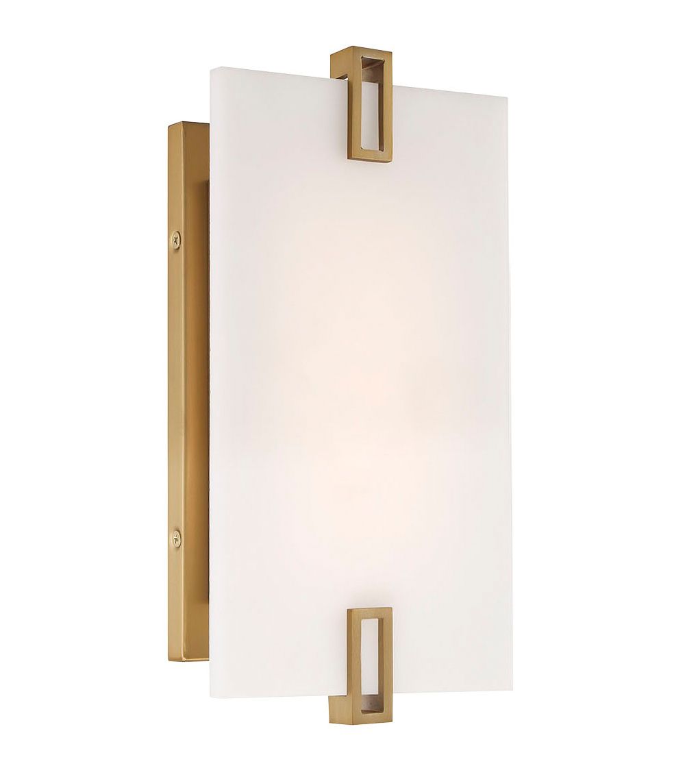 Image 4 Minka Lavery Aizen LED 12-inch Soft Brass Wall Sconce with White Diffuser more views