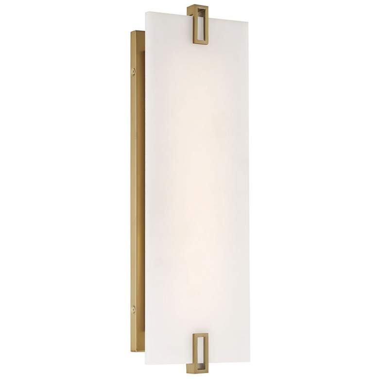 Image 1 Minka-Lavery Aizen LED 19-inch Soft Brass Wall Sconce with White Diffuser