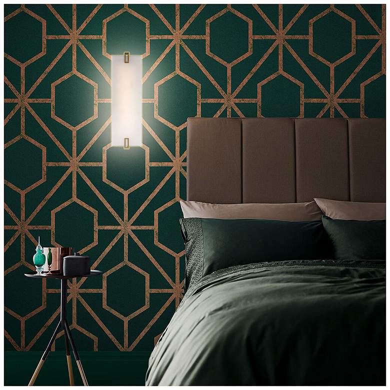 Image 2 Minka-Lavery Aizen LED 19-inch Soft Brass Wall Sconce with White Diffuser more views