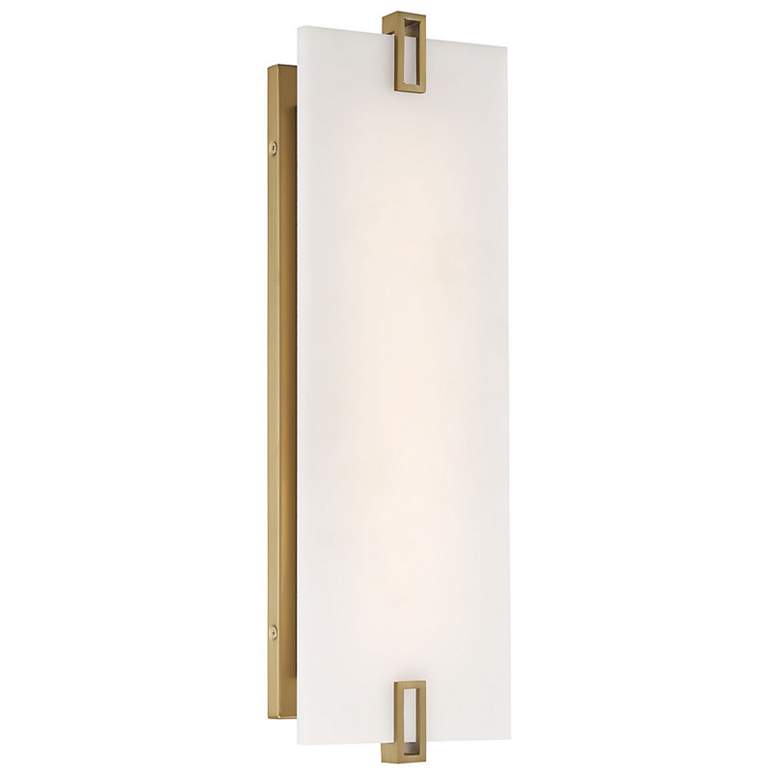 Image 3 Minka-Lavery Aizen LED 19-inch Soft Brass Wall Sconce with White Diffuser more views