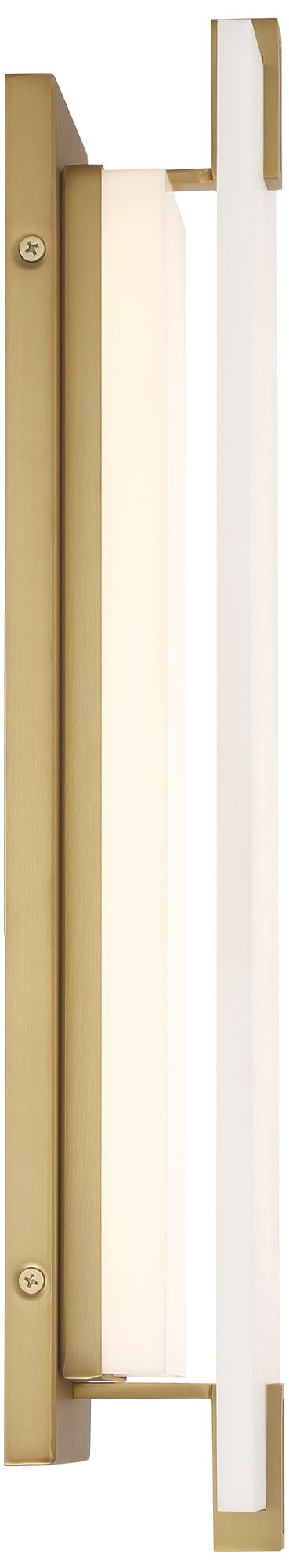 Thumbnail4 of Minka-Lavery Aizen LED 19-inch Soft Brass Wall Sconce with White Diffuser more views