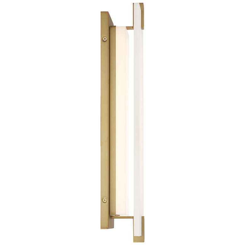 Image 4 Minka-Lavery Aizen LED 19-inch Soft Brass Wall Sconce with White Diffuser more views