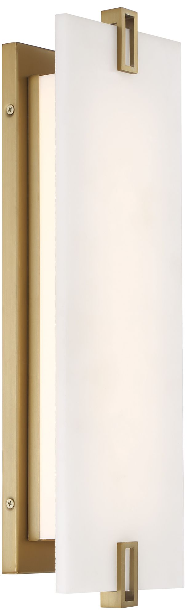Minka-Lavery Aizen LED 19-inch Soft Brass Wall Sconce with White Diffuser