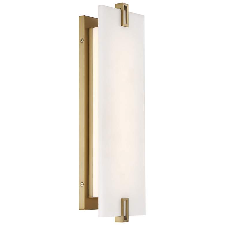 Image 6 Minka-Lavery Aizen LED 19-inch Soft Brass Wall Sconce with White Diffuser more views