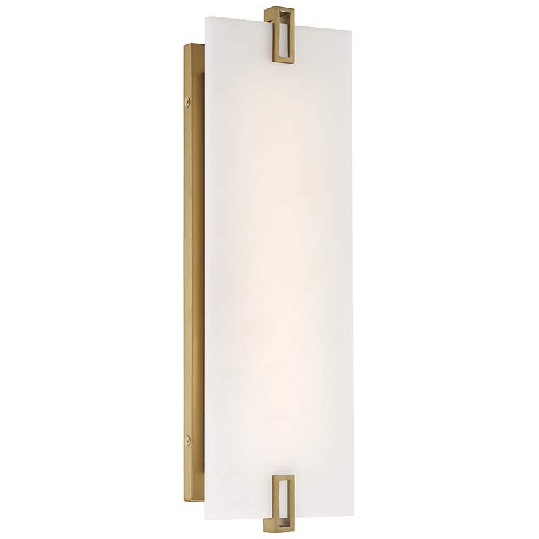 Image 7 Minka-Lavery Aizen LED 19-inch Soft Brass Wall Sconce with White Diffuser more views