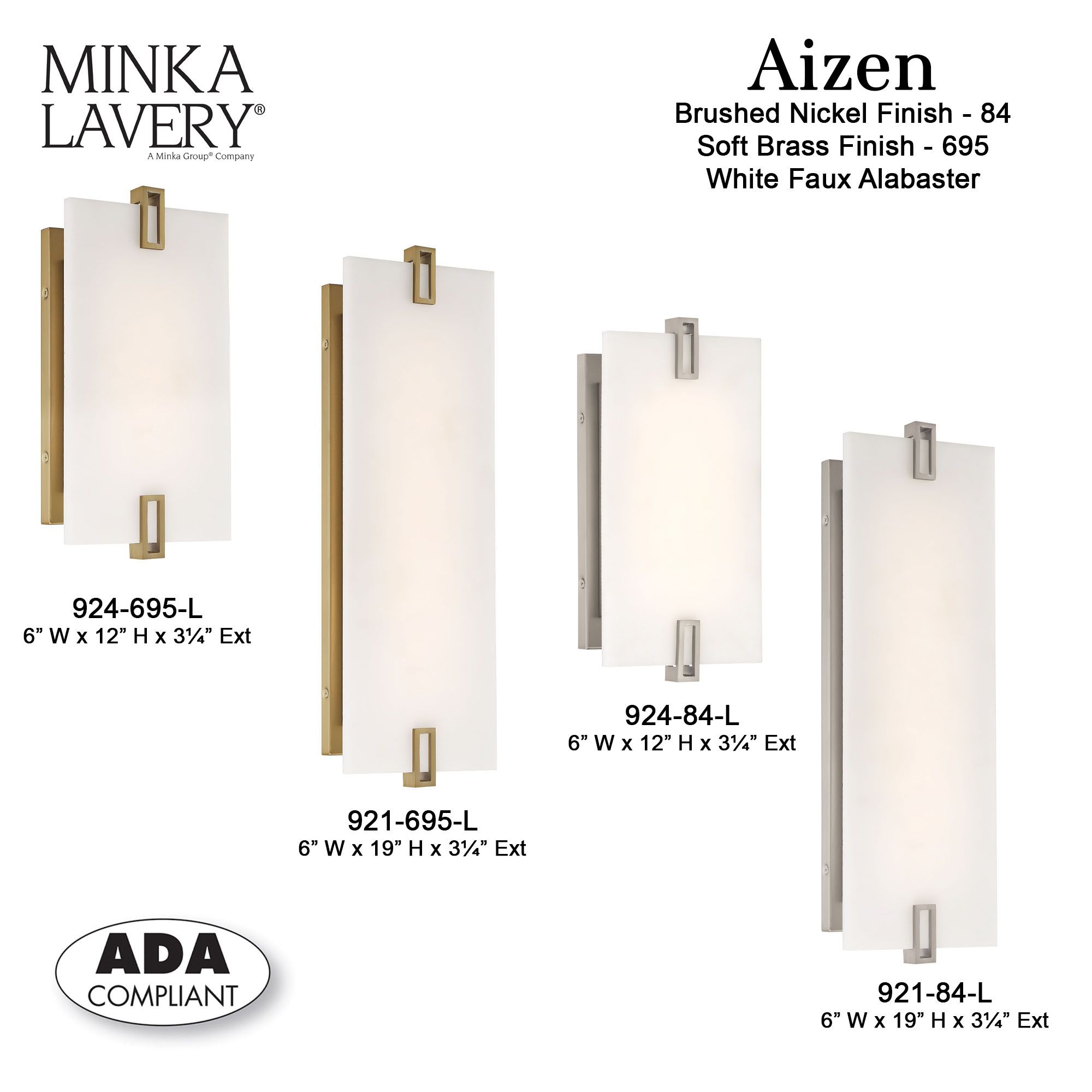 Minka-Lavery Aizen LED Soft Brass 19-inch Wall Sconce with White Diffuser