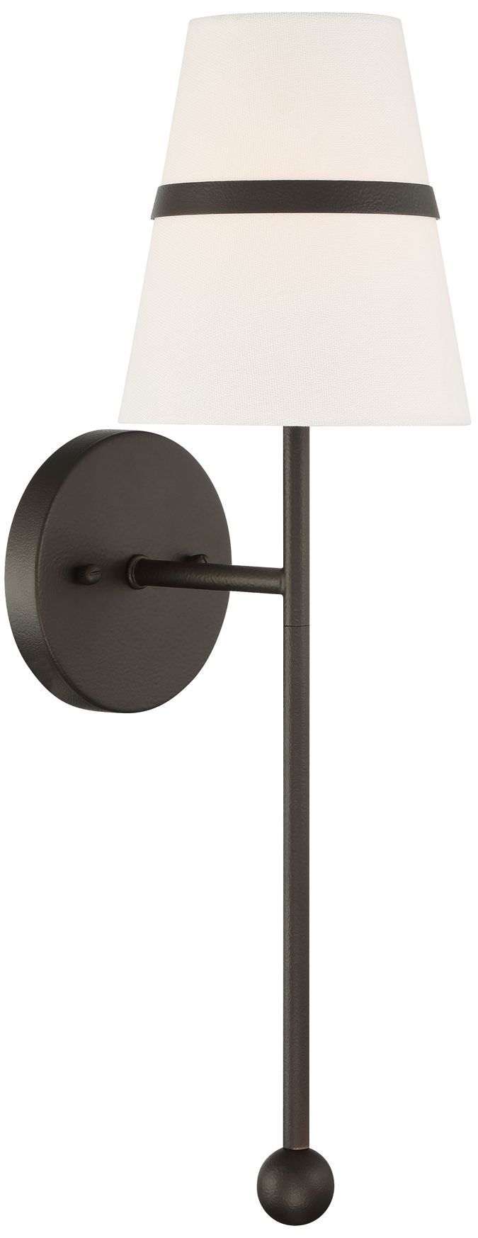 Image 2 Minka-Lavery Althia 1-Light 6-in Dark Bronze Wall Sconce with Linen Shade