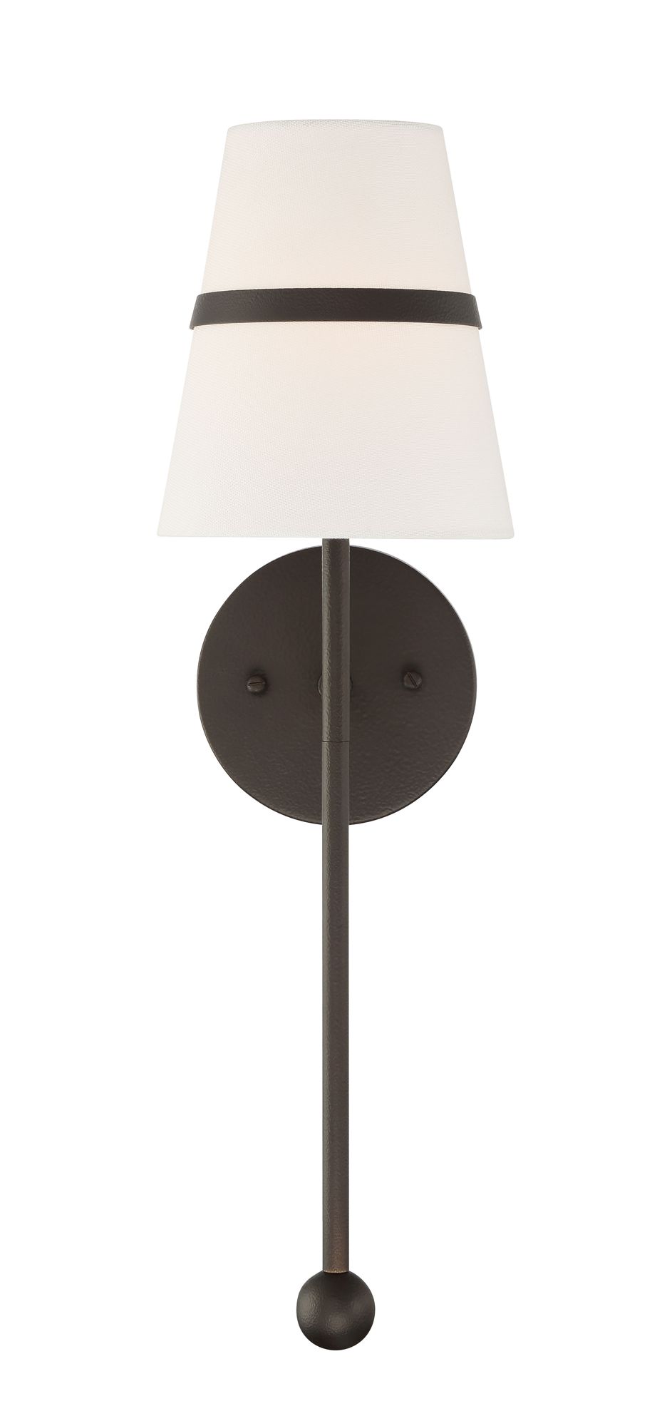 Image 4 Minka-Lavery Althia 1-Light 6-in Dark Bronze Wall Sconce with Linen Shade more views