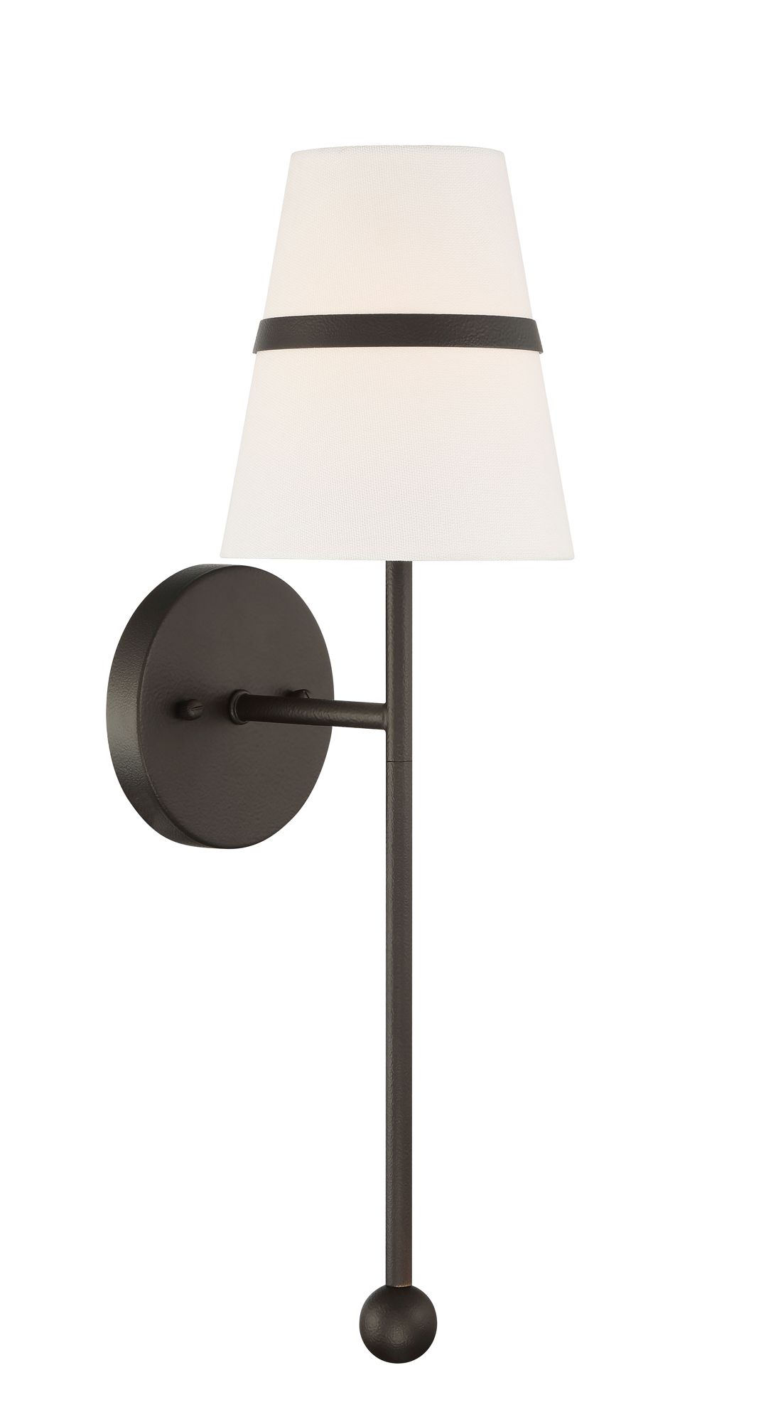 Image 5 Minka-Lavery Althia 1-Light 6-in Dark Bronze Wall Sconce with Linen Shade more views