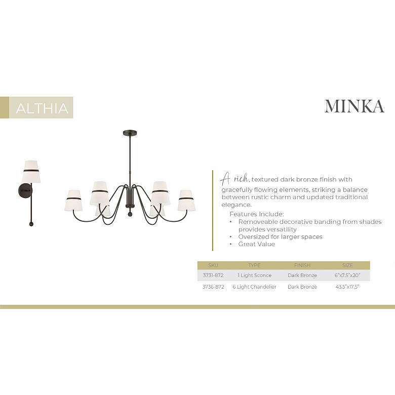 Image 5 Minka-Lavery Althia 1-Light 6-in Textured Dark Bronze Indoor Wall Sconce more views