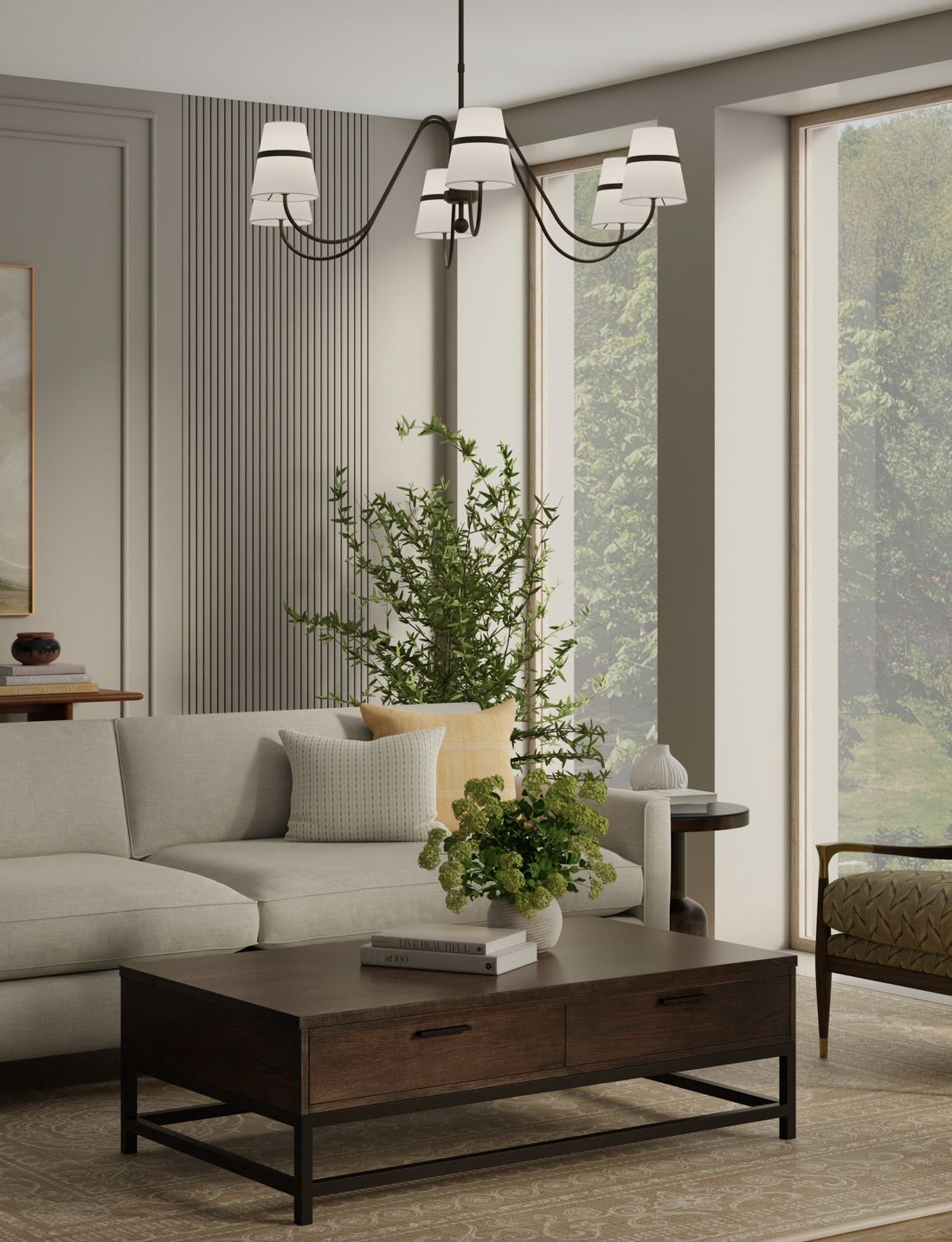 Image 6 Minka-Lavery Althia 6-Light 43.75-in Dark Bronze Chandelier with Shades more views