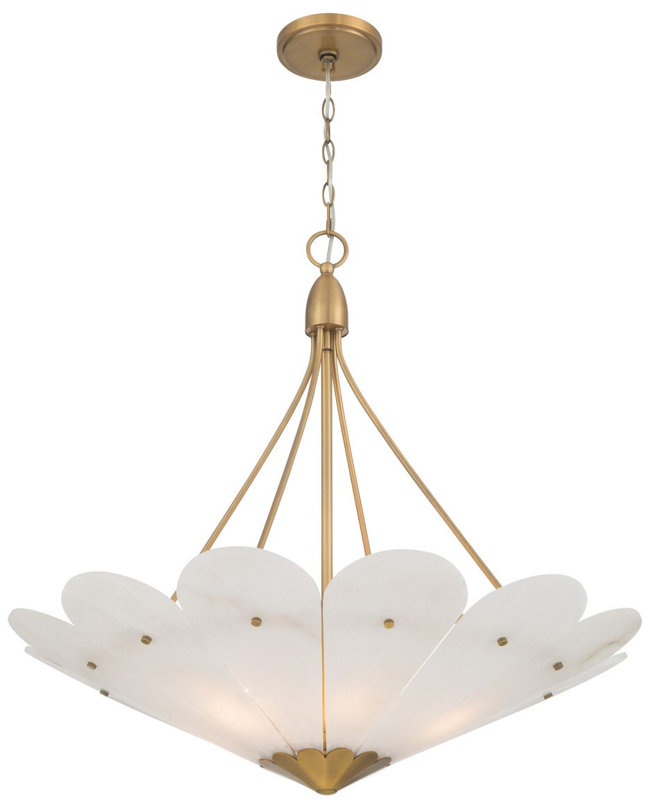 Thumbnail1 of Minka Lavery Althira 6-Light 32.25-in Legacy Brass Pendant with White Shade
