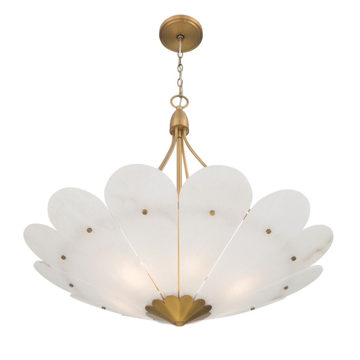 Thumbnail3 of Minka Lavery Althira 6-Light 32.25-in Legacy Brass Pendant with White Shade more views