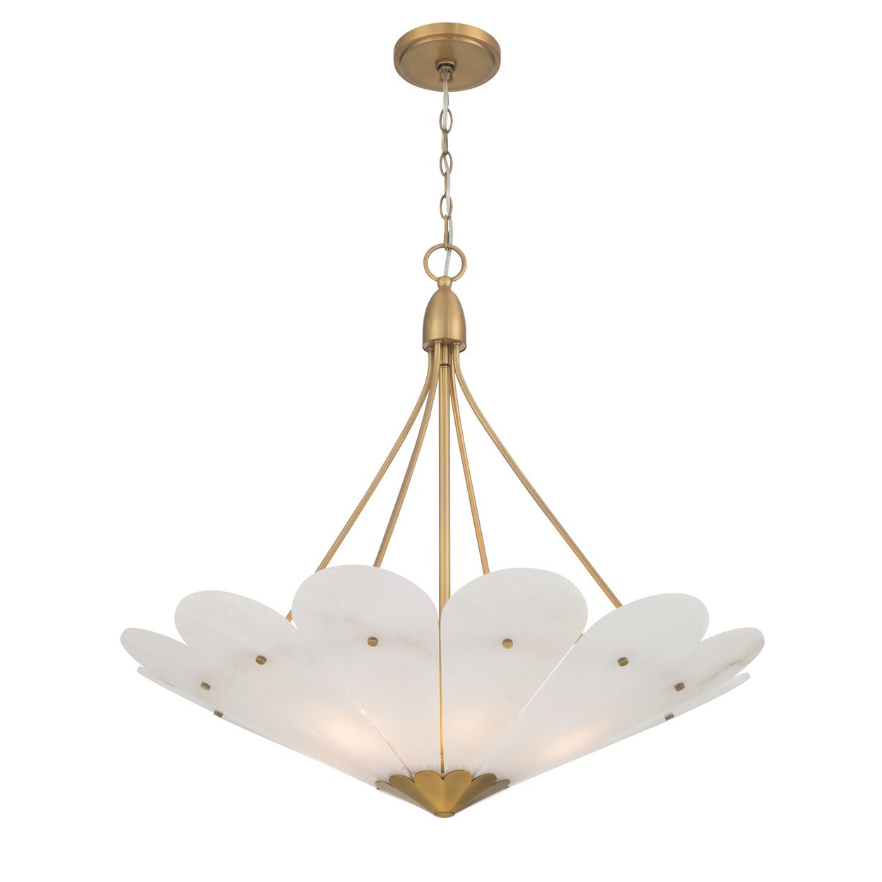 Minka Lavery Althira 6-Light 32.25-in Legacy Brass Pendant with White Shade