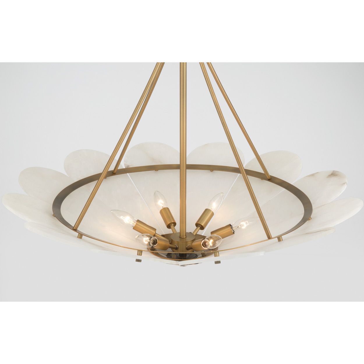 Minka Lavery Althira 6-Light 32.25-in Legacy Brass Pendant with White Shade