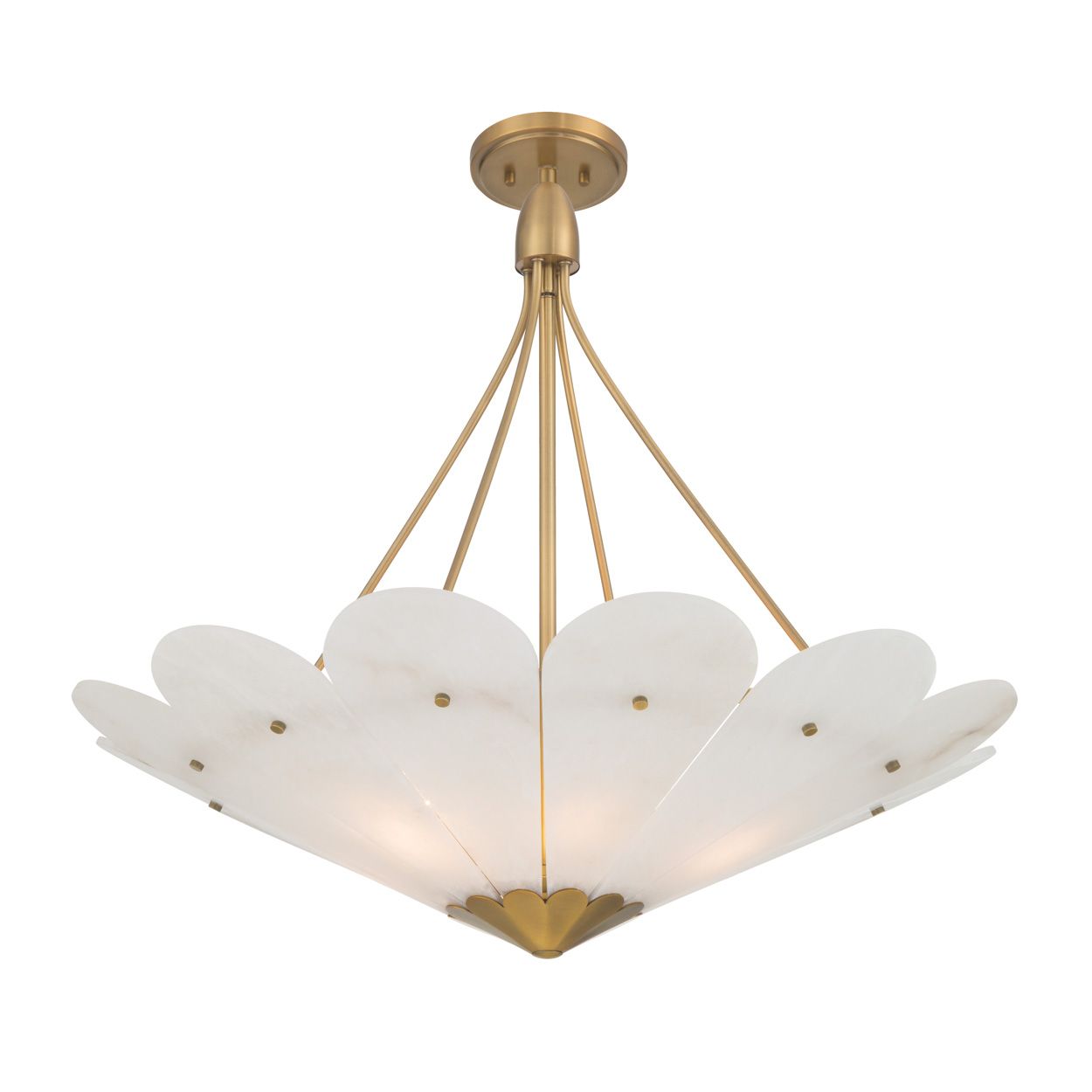 Minka Lavery Althira 6-Light 32.25-in Legacy Brass Pendant with White Shade